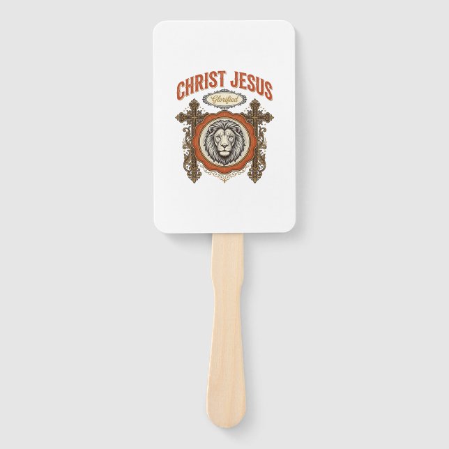 Christus Jesus Vintage Löwe Glaube Fächer (Vorderseite)