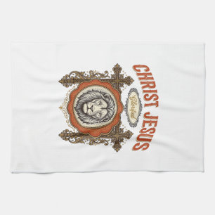 Christus Jesus Vintage Löwe Glaube Geschirrtuch