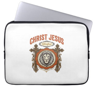 Christus Jesus Vintage Löwe Glaube Laptopschutzhülle