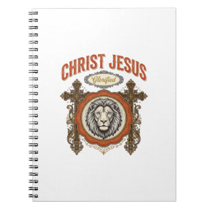 Christus Jesus Vintage Löwe Glaube Notizblock