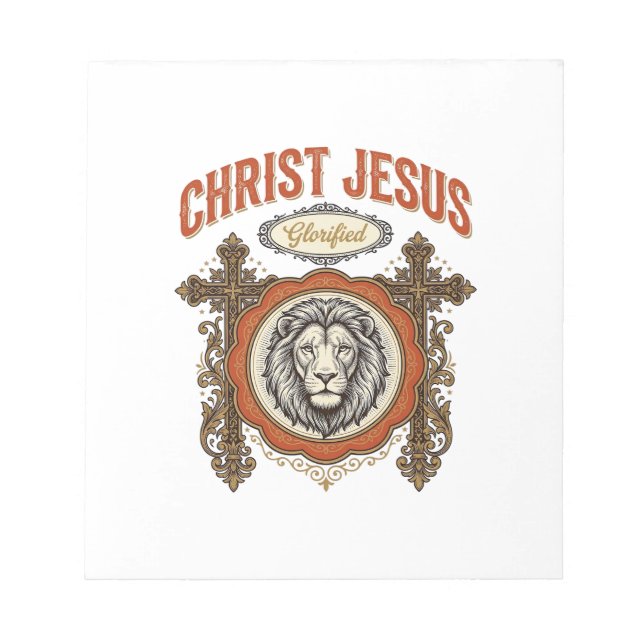 Christus Jesus Vintage Löwe Glaube Notizblock (Vorderseite)