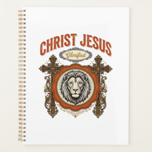 Christus Jesus Vintage Löwe Glaube Planer