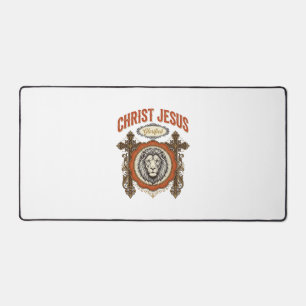 Christus Jesus Vintage Löwe Glaube Schreibtischunterlage