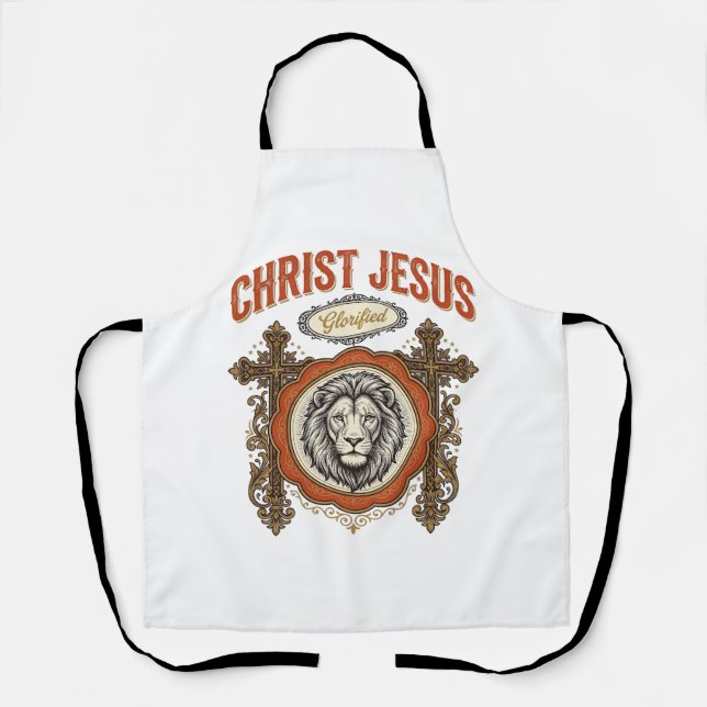 Christus Jesus Vintage Löwe Glaube Schürze (Vorderseite)