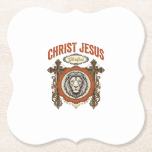 Christus Jesus Vintage Löwe Glaube Untersetzer