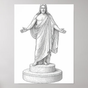 Christus Line Zeichne Wall Art Poster