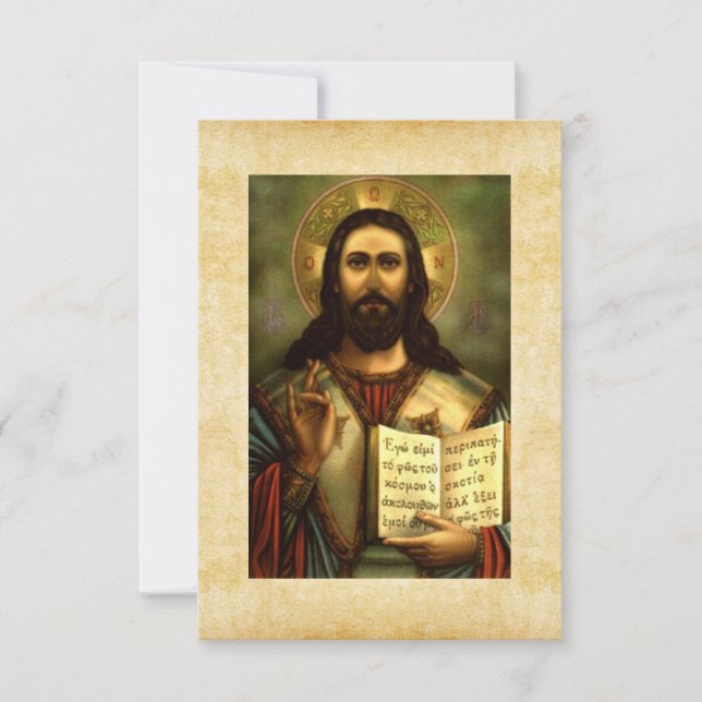Christus mit Bibel Save The Date (Vorderseite)