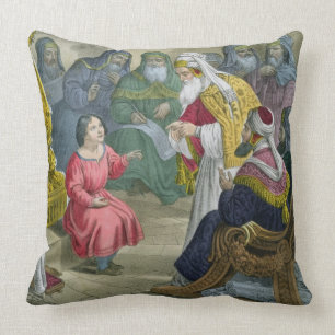 Christus mit den Doktoren im Tempel, von einem Kissen