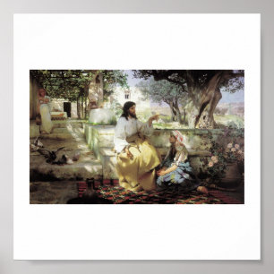 Christus mit Martha und Maria um 1886 Poster