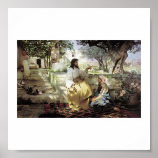 Christus mit Martha und Maria um 1886 Poster