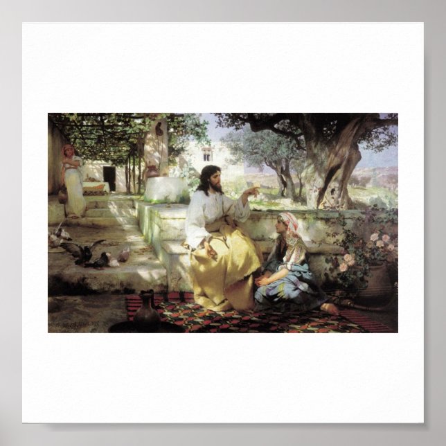 Christus mit Martha und Maria um 1886 Poster (Vorne)