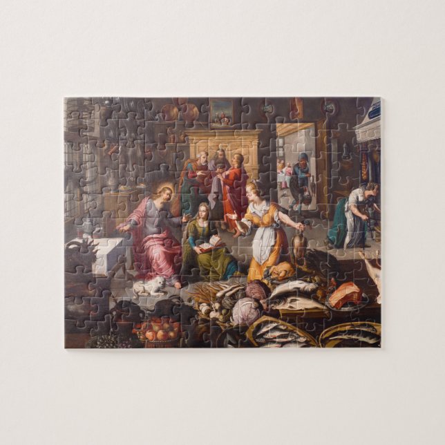 Christus mit Martha und Mary von Joos Goemare Puzzle (Horizontal)