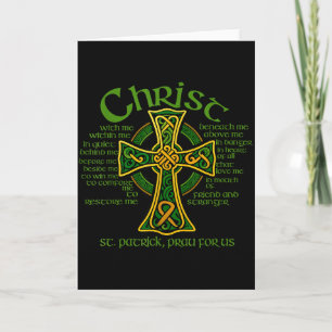 Christus mit mir keltisches Kreuz St. Patrick Brus Karte