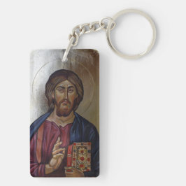 Christus Pantocrator - byzantinische Art-Ikone Schlüsselanhänger