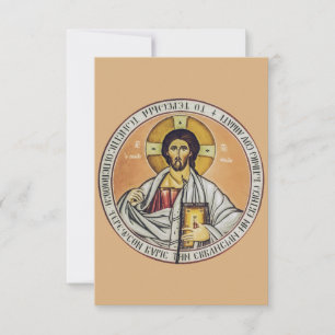 Christus Pantokrator Kreisform Heilige Karte