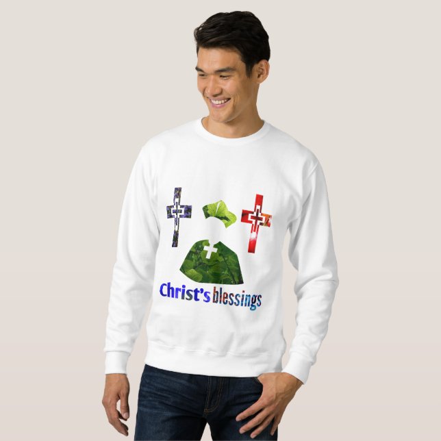 Christus; Segen Sweatshirt (Vorne ganz)