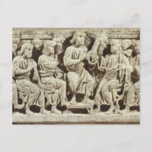 Christus sitzt und unterrichtet umgeben vom Apost Postkarte