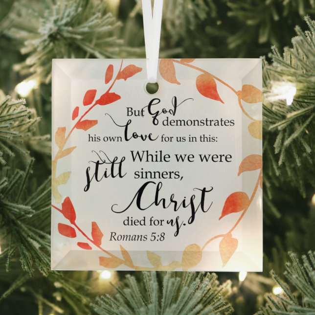 Christus starb für uns Bible Verse Herbstkranz  Ornament Aus Glas (Insitu)