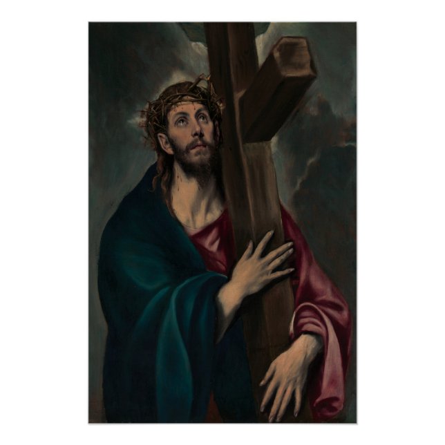 Christus trägt das Kreuz (Dunkel) Poster (Vorderseite)