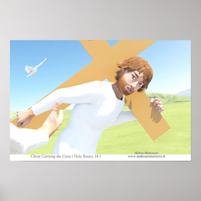 Christus trägt das Kreuz Poster (Vorne)
