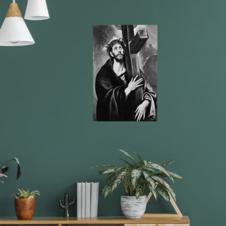 Christus trägt das Kreuz (Schwarz & Weiß) Poster