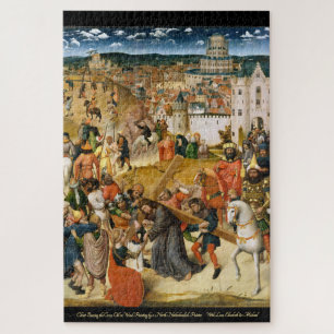 Christus trägt das Kreuz Vintage-Kunst-Ölgemälde Puzzle