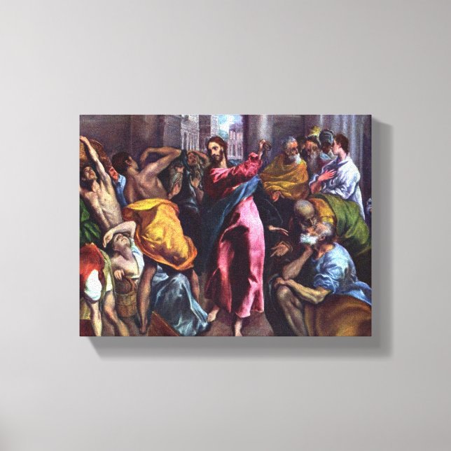 Christus treibt Händler von Temple durch Eugene Gr Leinwanddruck (Vorderseite)