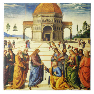 Christus übergibt die Schlüssel an den Heiligen Pe Fliese