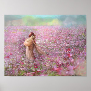 Christus und das Lamm, Umarmung Gottes, Rosa Weide Poster