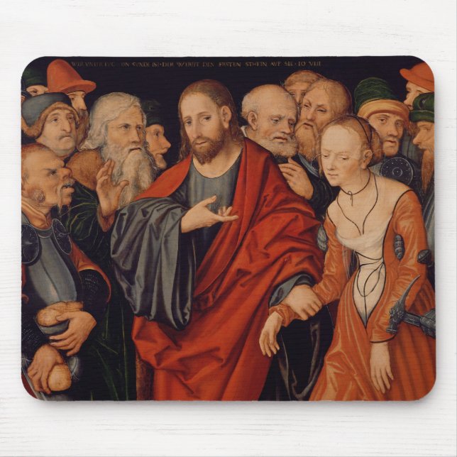 Christus und der Frau eingelassene Ehebruch Mousepad (Vorne)