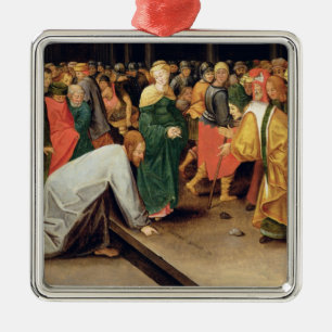 Christus und der Frauen eingelassene Ehebruch, Ornament Aus Metall