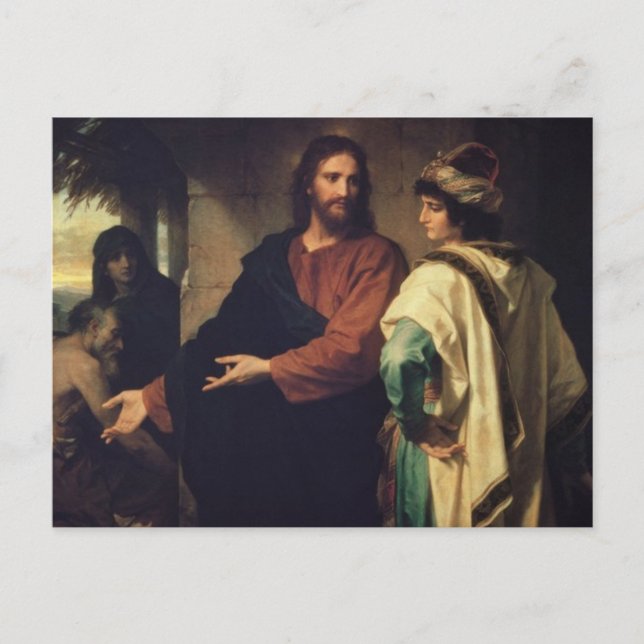 Christus und der junge Reiche durch Carl Bloch Pos Postkarte (Vorderseite)