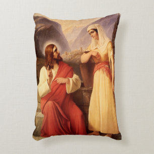 Christus und der Samariter von Christian Schleisne Dekokissen