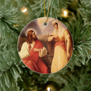 Christus und der Samariter von Christlich Schleisn Keramik Ornament