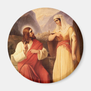 Christus und der Samariter von Christlich Schleisn Magnet