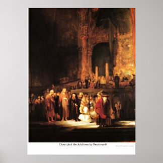Christus und die Erwachsene von Rembrandt Poster