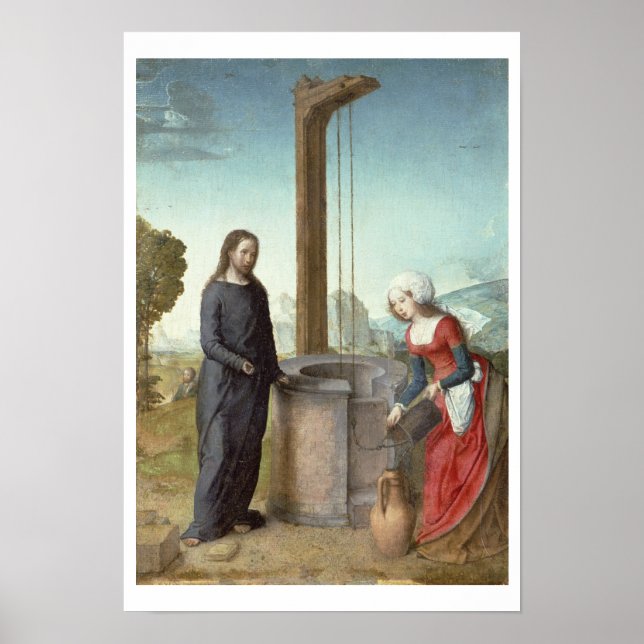 Christus und die Frau von Samaria, c.1500 (Öl auf  Poster (Vorne)
