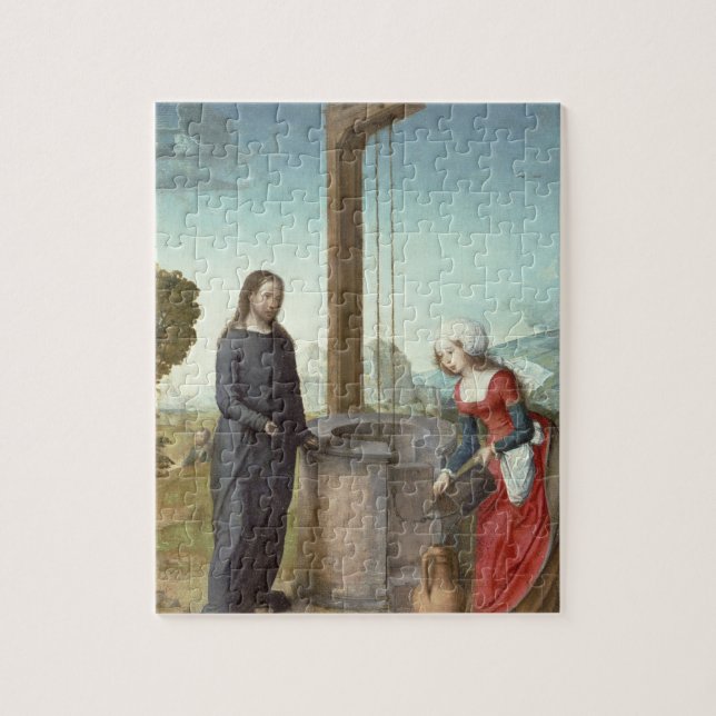 Christus und die Frau von Samaria, c.1500 (Öl auf Puzzle (Vertikal)