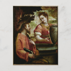 Christus und die Frau von Samaria, c.1575-80 Postkarte
