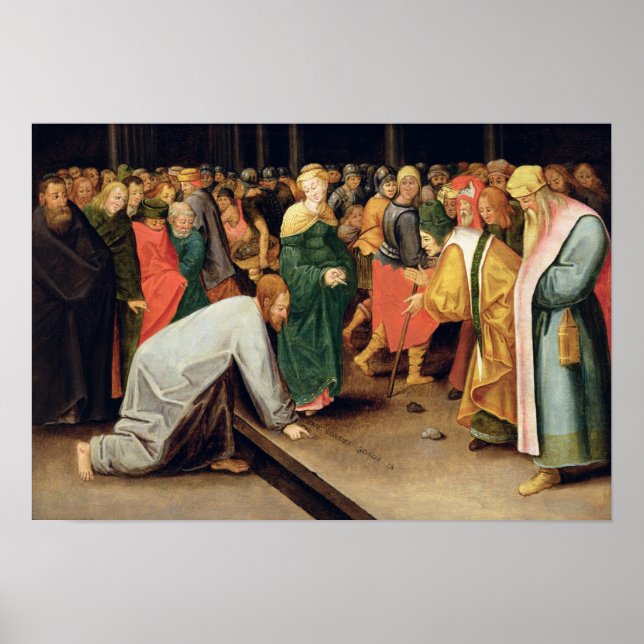 Christus und die Frauen im Ehebruch, 1628 Poster (Vorne)