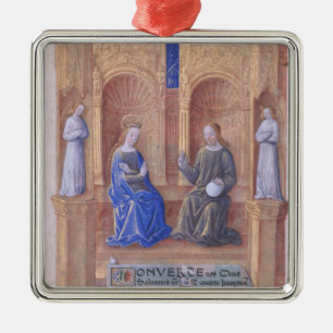 Christus und die Jungfrau Mary inthronisiert Silbernes Ornament