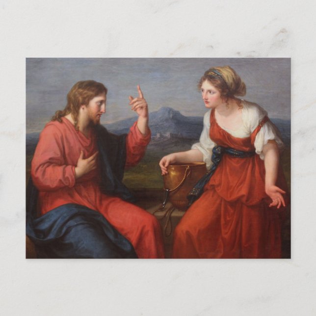 Christus und die Samariterinnen, Angelica Kauffman Postkarte (Vorderseite)