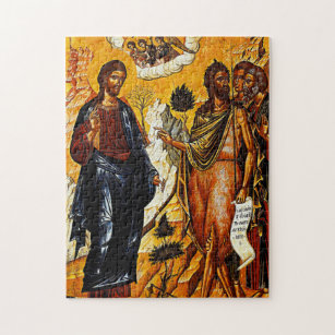 Christus und Johannes der Taufe von Emmanuel Tzane Puzzle