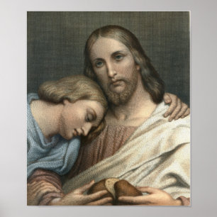 Christus und Johannes Poster