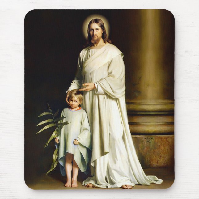 Christus und Kind. Fine Art Oaster Gift Mousepad (Vorne)
