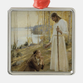 Christus und Mary Magdalene im finnischen ländlich Ornament Aus Metall