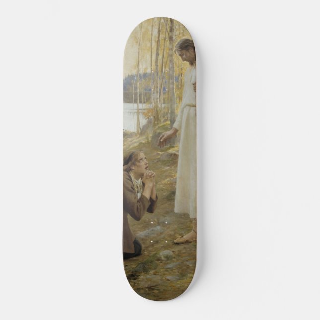 Christus und Mary Magdalene im finnischen ländlich Skateboard (Vorderseite)