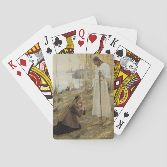 Christus und Mary Magdalene im finnischen ländlich Spielkarten (Rückseite)