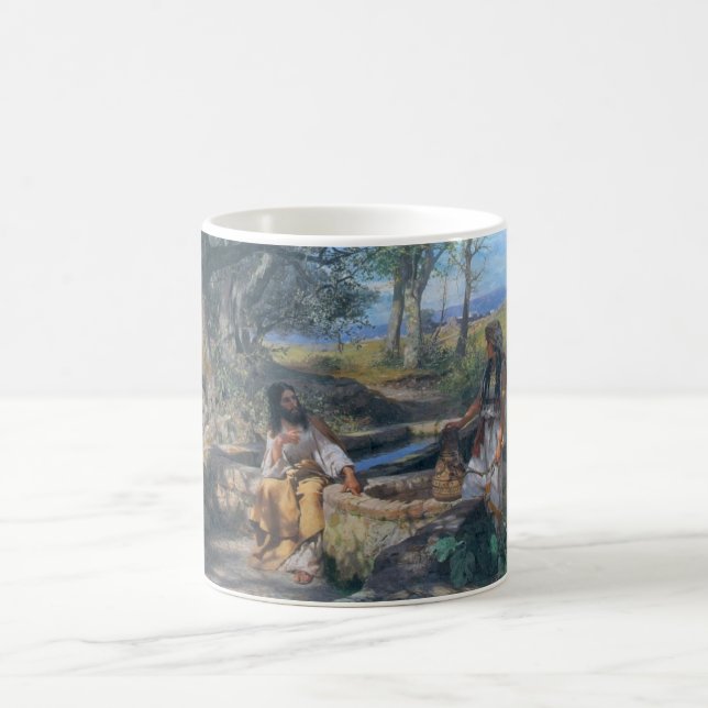 Christus- und Samariterfrau circa 1890 Tasse (Mittel)