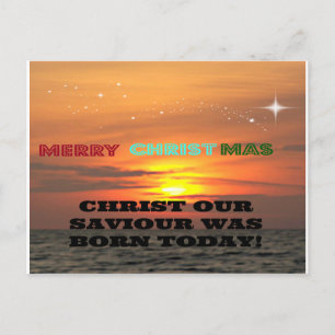 Christus unser Erlöser wurde heute geboren! Postkarte